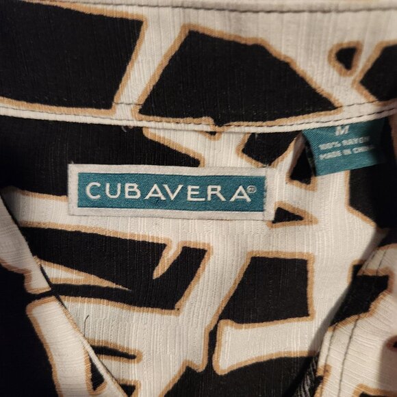 Cubavera Hawaiian Shirt Button Up Rayon Bamboo Palms Black Mens Medium NEW NWOT - Picture 6 of 11